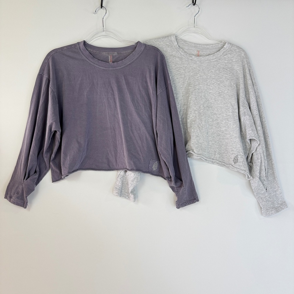 Free People FP Movement Inspire Layer Top Women S Purple Grey 2pk OB2151678